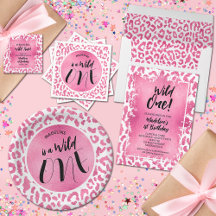 WILD ONE PINK LEOPARD BIRTHDAY PARTY COLLECTION