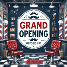 Barber Shop Grand Opening Invitations