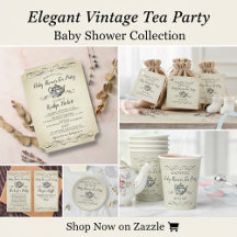 Elegant Vintage Tea Party   Baby Shower Collection