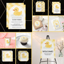 Yellow Modern Rubber Ducky Baby Shower Collection
