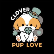 Lucky Pup with Clover – St. Patrick's Day Gift