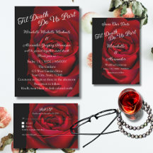 Dark Moody Goth Blood Red Rose Wedding Suite