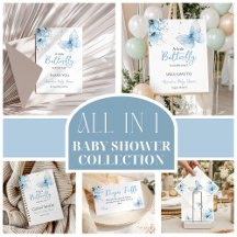 Boho Butterfly Wildflower Floral Boy Baby Shower