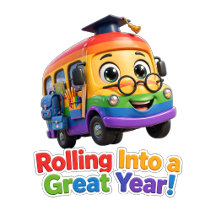 Rainbow School Bus Great Year