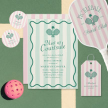 Green + Pink Elegant Pickleball Bachelorette Party