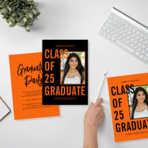 Class Of 25 Orange & Black Graduation Suite