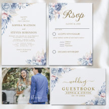 Golden Bloom: Blue & White Floral Wedding