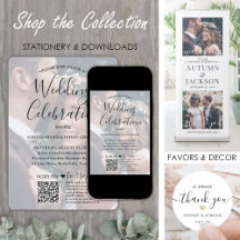 Modern Simple Script & Photos Wedding Celebration
