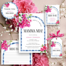 Mamma Mia Floral Blue Tiles Arch Bridal Shower