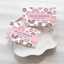 Pink and White Donuts Business Cards Collection