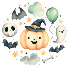 Haloween pastel baby first birthday