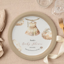 Boho Chic Baby Shower Paper Plates