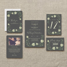 Elegant Dark Floral Art Nouveau flowers wedding