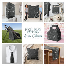 Black and Gray Playful Pixels