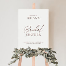 Minimal Modern Alphabetical Wedding Brown & White