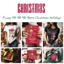 Funny HO HO HO Retro Christmas Holiday Gifts & Sta