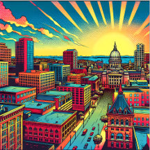 Madison, Wisconsin Retro Art