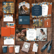 Elegant Rustic Navy Blue Rust Eucalyptus Wedding