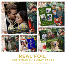 Real Foil Christmas and Holiday Cards