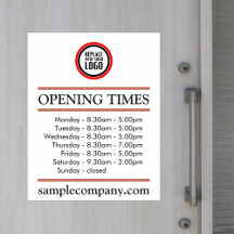 Add Your Logo Opening Hours Stickers