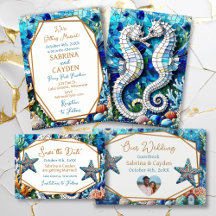 Mosaic Seahorses Romantic Beachy Wedding Suite