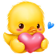 Cute Baby Duckling with a Pink Valentine Heart