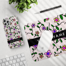 Colorfull flowers Pink, Black Collection