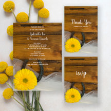 Yellow Daisy and Horseshoe Western Wedding