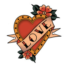 Old School inspired hearts