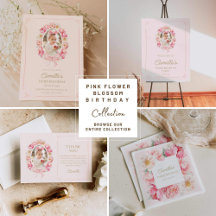 Pink Flower Blossom Girl Birthday Collection