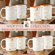 Watercolor Wildflowers Inspirational Faith Mugs