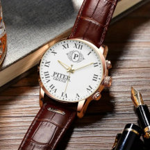 A simple Personalized Name Initial Monogram watch