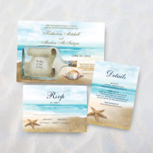 Sea Shells Message in a Bottle Beach Wedding