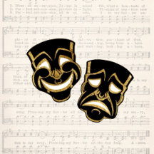 Musical Comedy & Tragedy Black and Gold