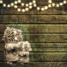 Rustic Mason Jar Wedding Invitation Set