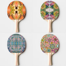 Ping Pong Paddles With Boho Shabby Chic Designs 