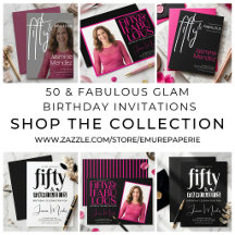 50 & Fabulous Glam Birthday Invitations 
