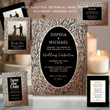 Beautiful Botanical Modern Foil Wedding Suite 