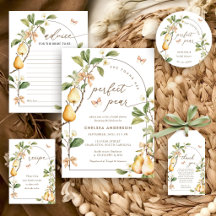 Watercolor Floral Perfect Pair Pear Bridal Shower