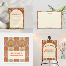 Groovy 70s Retro Floral Bridal Shower Party