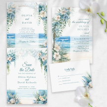 Boho Blue Floral Arch Beach Wedding Collection