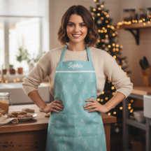 Elegant White And Light Blue-Green Christmas Trees