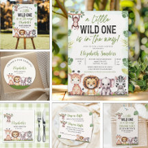 A Little Wild One is On the Way - Baby shower boy