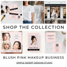 Blush Pink Script Photo Logo Makeup Business Suite