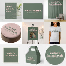 Bold Typography Pink Green Bat Mitzvah Collection