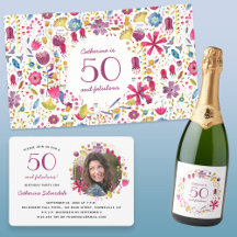 50 & Fabulous Floral 50th Birthday Party Supplies
