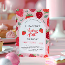 Berry First Cute 1st Strawberry Birthday