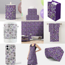 Retro Pastel Pink Purple Floral Seamless Pattern