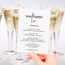 Wedding Itinerary Welcome Enclosure Cards & Poster