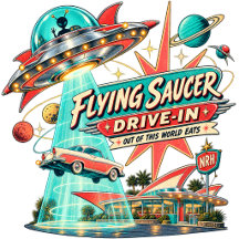 Flying Saucer Drive-In   Vintage 1950s Atomic Coll